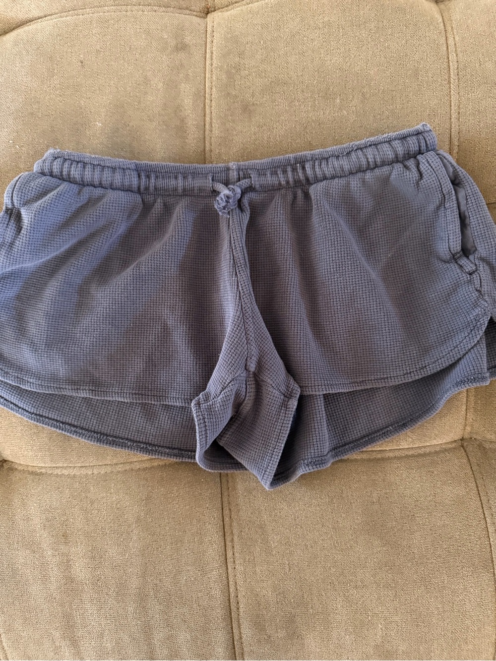 Blue Waffle Knit Women’s Lounge Shorts - Brandy Melville